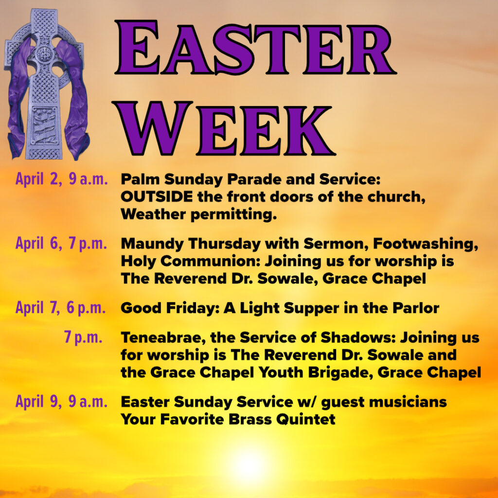 Easter Week Schedule First Evangelical Lutheran Church Of Brockton