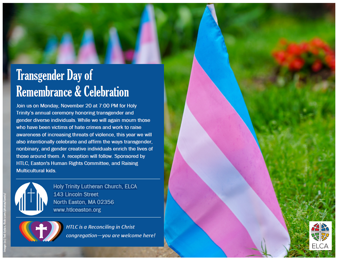 Transgender Day of Remembrance & Celebration First Lutheran Church